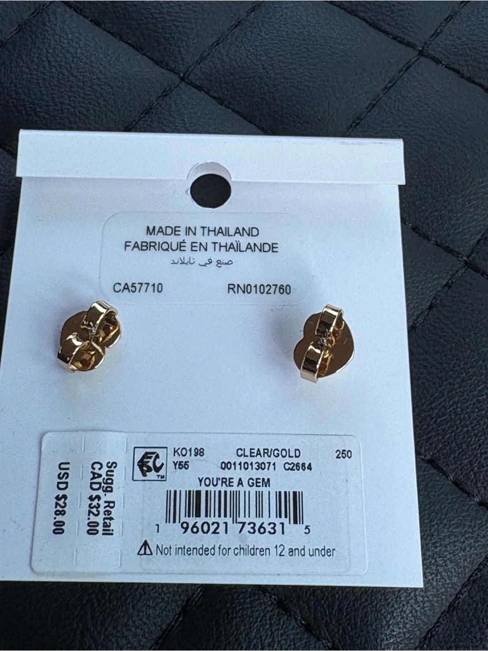 kate spade Gold Crystal Horseshoe Stud Earrings